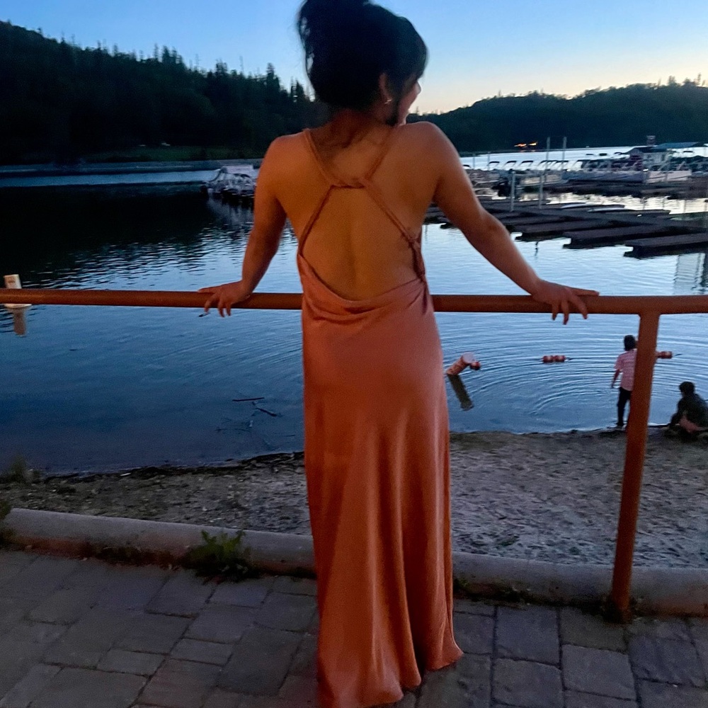 Rustic Orange Backless dress